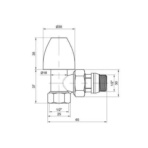Кран радиаторный SD Plus 1/2" ВН с антипротечкой угловой SD228W15 - PRORAB image-1