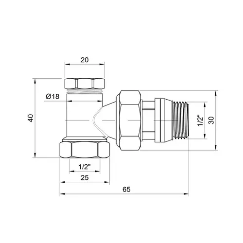 Кран радиаторный SD Plus 1/2" ВН с антипротечкой угловой SD229W15 - PRORAB image-1