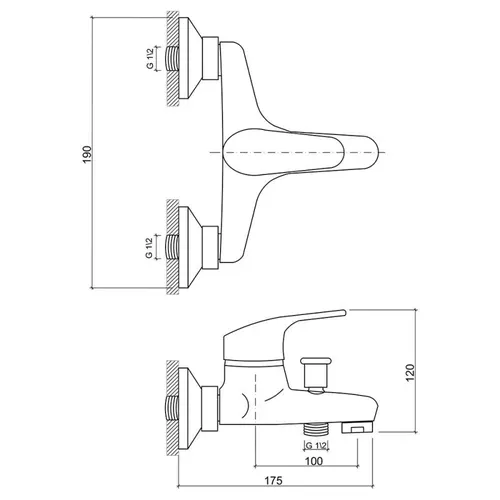 Смеситель для ванны Brinex 36W 006 - PRORAB image-1