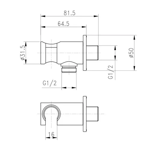 Подключение для шланга Qtap CRM BH030 с держателем для лейки - PRORAB image-1