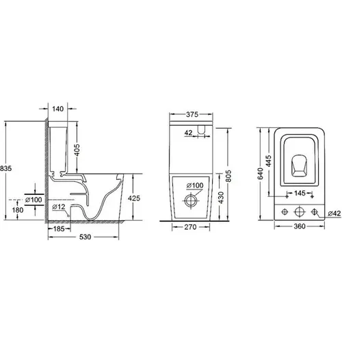 Унитаз-компакт Qtap Crow безободковый с сиденьем Soft-close QT05222170W - PRORAB image-1