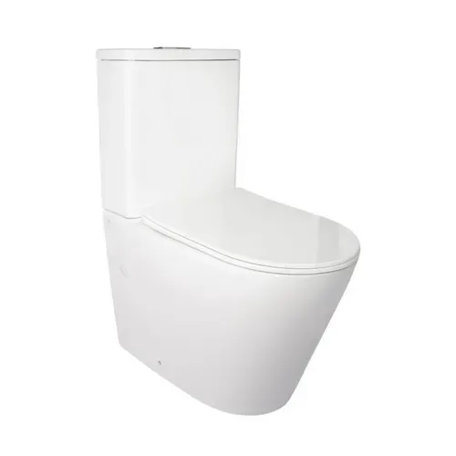 Унитаз-компакт Qtap Stork безободковый с сиденьем Soft-close QT15222178W - PRORAB