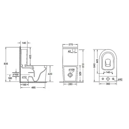 Унитаз-компакт Qtap Stork безободковый с сиденьем Soft-close QT15222178W - PRORAB image-1