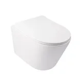 Унитаз подвесной Qtap Swan безободковый с сиденьем Soft-close QT16335178W - PRORAB image-8