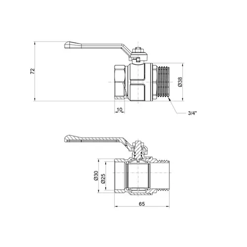 Кран шаровой Icma 3/4" прямой №352 - PRORAB image-1