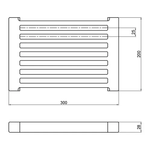 Чугунная колосниковая решетка 200х300 - PRORAB image-1