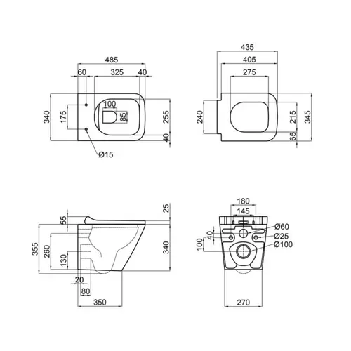 Унитаз подвесной Qtap Tern безободковый с сиденьем Soft-close QT1733052ERW - PRORAB image-1