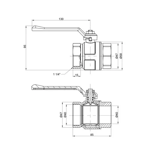 Кран шаровой Icma 1"1/4 прямой №350 - PRORAB image-1