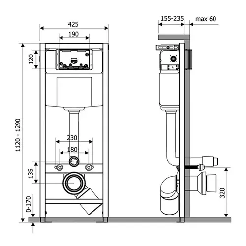 Инсталляция для унитаза Qtap Nest QT0133M425 - PRORAB image-1