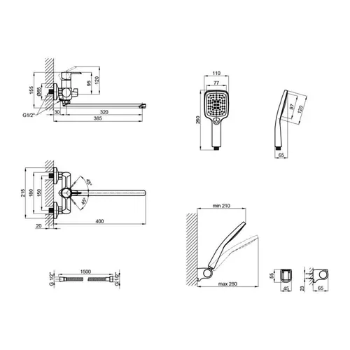 Смеситель для ванны Qtap Grand BCR 005 - PRORAB image-1