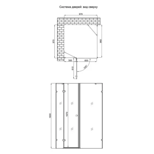 Душевая кабина Qtap Capricorn CRM1011SC6 100х100 см, стекло Clear 6 мм без поддона - PRORAB image-1