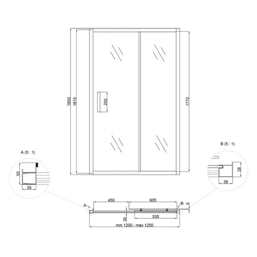 Душевая дверь в нишу Lidz Zycie SD120x185.CRM.FR, стекло Frost 5 мм - PRORAB image-1