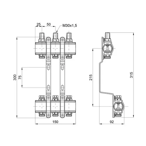 Коллектор SD Forte 1" 3 выхода SF002W3 - PRORAB image-1