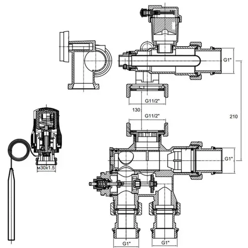 Смесительная группа SD Forte 1" SF007W25 - PRORAB image-1