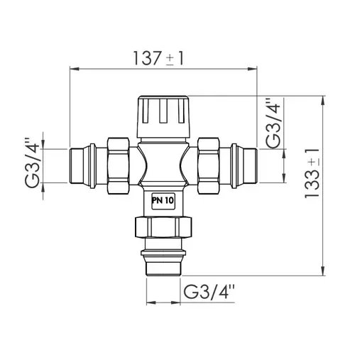 Смеситель термостатический SD Forte 3/4" SF010W20 - PRORAB image-1