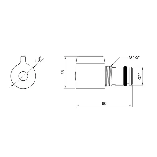 Переключатель на душ Lidz (CRM) 52 02 140 00 - PRORAB image-1