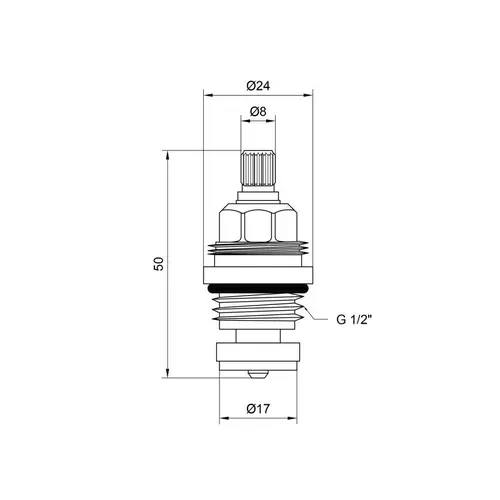 Кран-букса Lidz (BRA) 53 01 031 01 резина 1/2" - PRORAB image-1