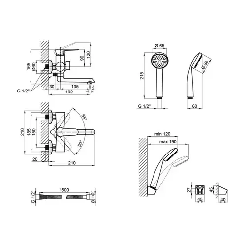 Смеситель для ванны Lidz (BLA) 14 43 006-1 New - PRORAB image-1