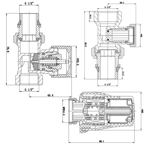 Комплект термостатический SD Forte 1/2" для радиатора прямой SF255W15 - PRORAB image-1