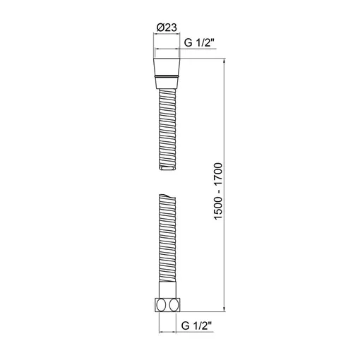 Шланг для душа Lidz (CRM) 50 06 150 00 1,50-1,70 м - PRORAB image-1