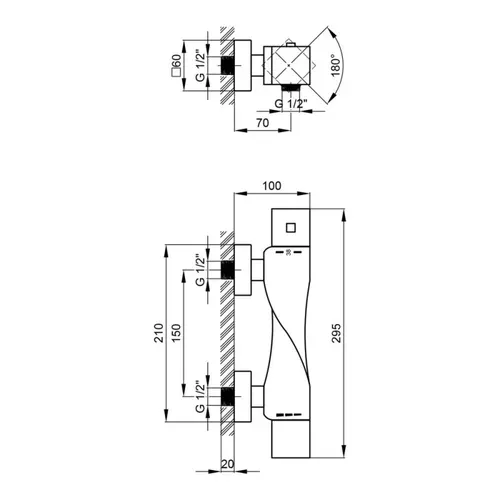 Смеситель термостатический для душа Zkrouceny 40T105C - PRORAB image-1