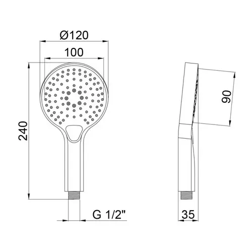 Лейка для ручного душа Qtap Rucni A120O3KCC - PRORAB image-1