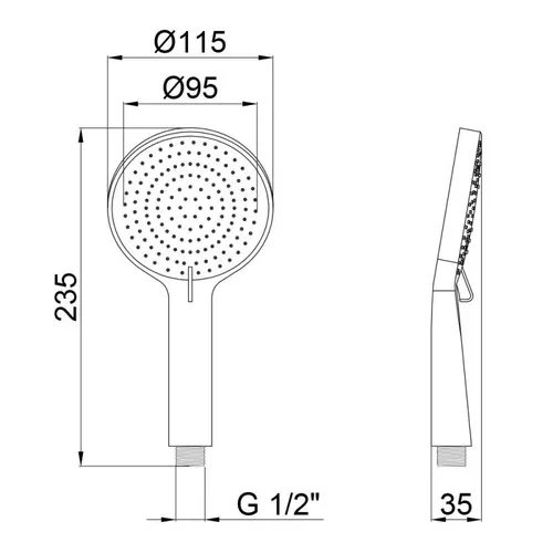 Лейка для ручного душа Qtap Rucni A116O3PCW - PRORAB image-1