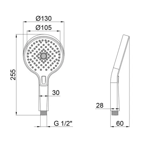 Лейка для ручного душа Qtap Rucni A133O3KCW - PRORAB image-1