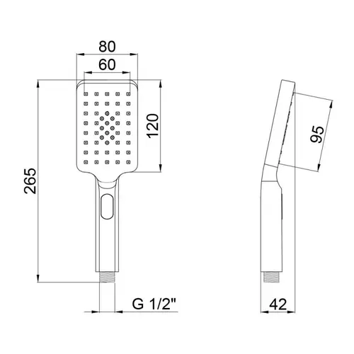 Лейка для ручного душа Qtap Rucni A121N3KCC - PRORAB image-1