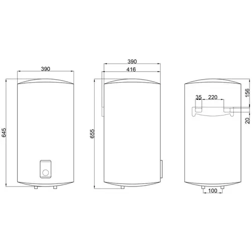 Водонагреватель Thermo Alliance 50 л, сухой ТЭН 2х(0,8+1,2) кВт (D50V20J2(D)K) - PRORAB image-1