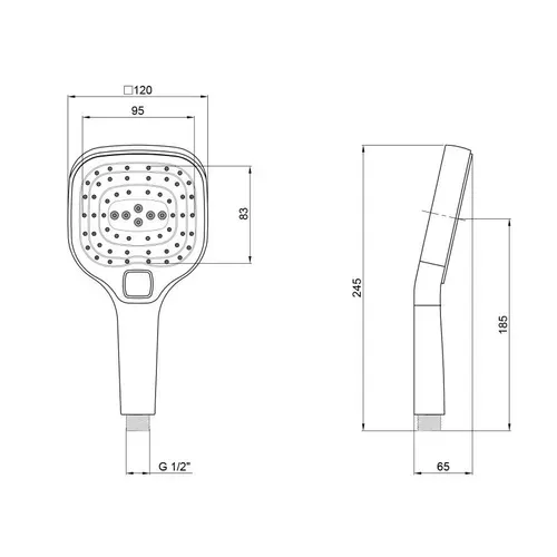 Лейка для ручного душа Qtap Rucni A120N3KCW - PRORAB image-1