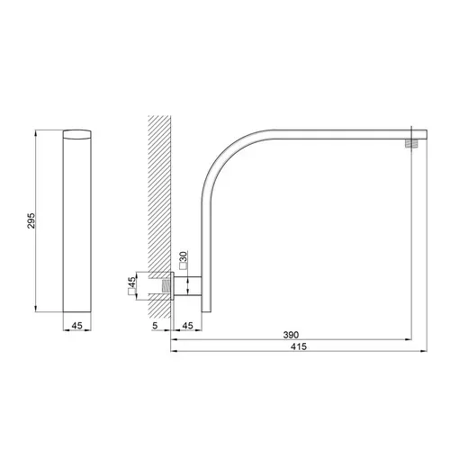 Кронштейн для верхнего душа Qtap Trubice 422NС - PRORAB image-1