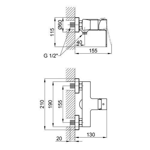 Смеситель для душа Qtap Lipno 4023101CB - PRORAB image-1