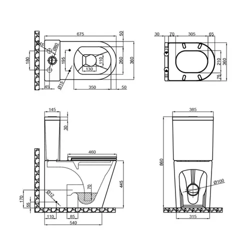 Унитаз-компакт Qtap Scorpio безободковый с сиденьем Soft-close QT14222125ARW - PRORAB image-1