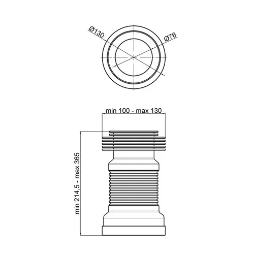 Гибкая труба для унитаза Lidz (WHI) 60 01 G001 00 длина 450 мм - PRORAB image-1