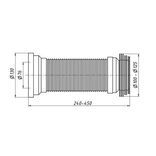 Гибкая труба для унитаза Lidz (WHI) 60 01 G001 01 длина 550 мм - PRORAB image-1