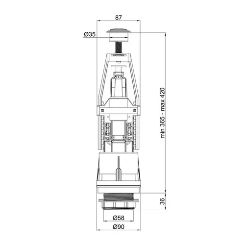 Сливной механизм для унитаза Lidz (WHI) 60 02 K001 00 - PRORAB image-1