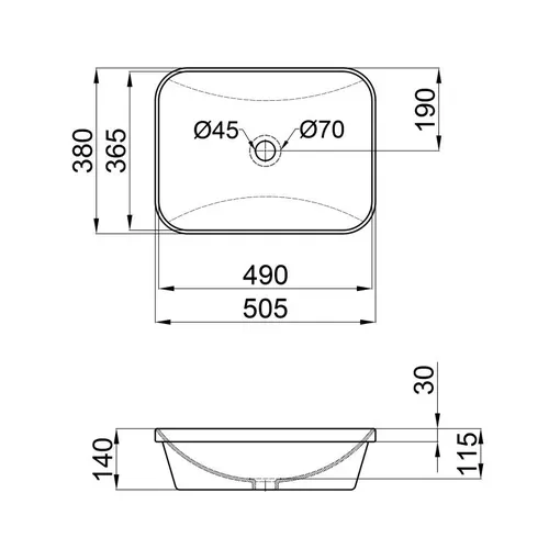 Раковина Qtap Scorpio 500х380х145 White с донным клапаном QT1411K490W - PRORAB image-1