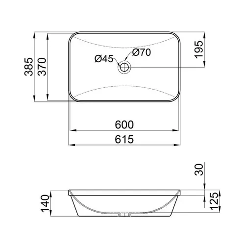 Раковина Qtap Scorpio 610х380х150 White с донным клапаном QT1411K491W - PRORAB image-1