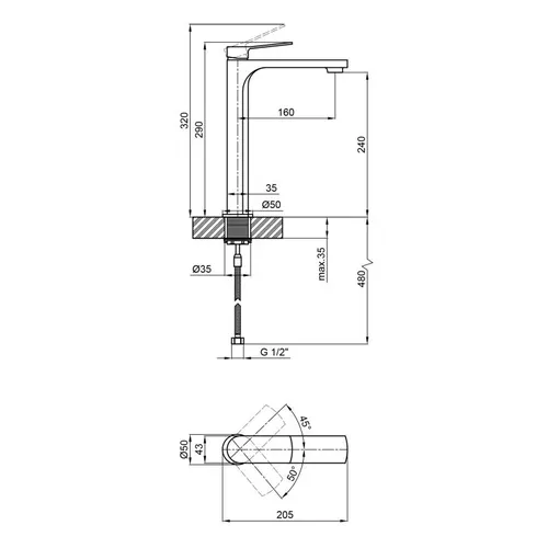 Смеситель для раковины Qtap Slavonice 10H42103C - PRORAB image-1