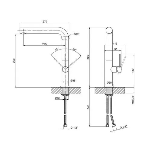 Смеситель для кухни Qtap Zdenek QTZDN9032103FC - PRORAB image-1