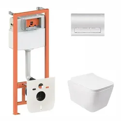 Набор Qtap инсталляция 3 в 1 Nest QT0133M425 с панелью смыва линейной QT0111M08381CRM + унитаз с сиденьем Crow QT05335170W - PRORAB image-15