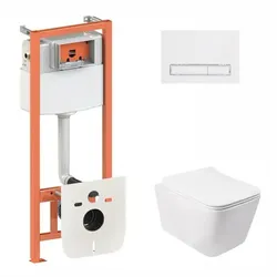 Набор Qtap инсталляция 3 в 1 Nest QT0133M425 с панелью смыва линейной QT0111M08V1384W + унитаз с сиденьем Crow QT05335170W - PRORAB image-13