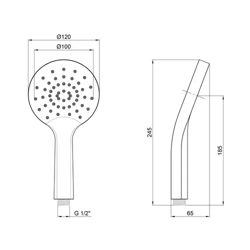 Лейка для ручного душа Qtap Rucni A120O1ZCC - PRORAB image-1