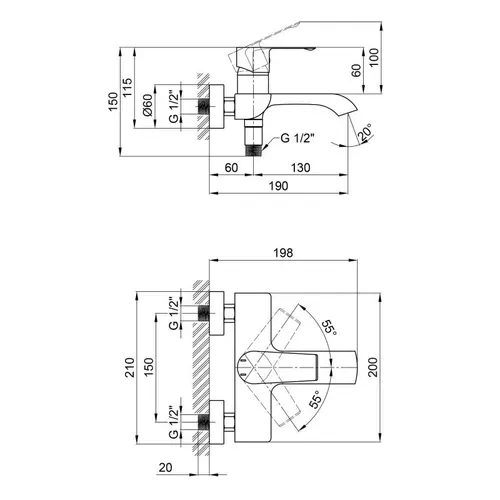 Смеситель для ванны Qtap Zelnava 3050101C - PRORAB image-1