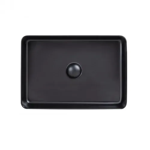 Раковина-чаша Qtap Tern 500х350х145 Matt black с донным клапаном QT1711A055MB - PRORAB