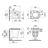 Унитаз подвесной Qtap Virgo безободковый с сиденьем Soft-close QT1833051ERMB - PRORAB image-5