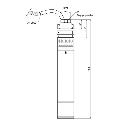 Насос погружной вихревой Thermo Alliance 4SKM-150 1,1 кВт - PRORAB image-1