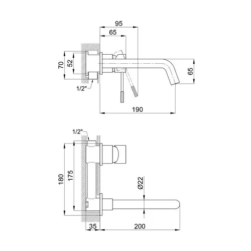 Смеситель скрытого монтажа для раковины Qtap Scorpio 3050105B - PRORAB image-1