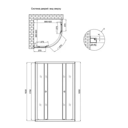 Душевая кабина Lidz Latwa SC90x90.SAT.LOW.FR, стекло Frost 4 мм без поддона - PRORAB image-1